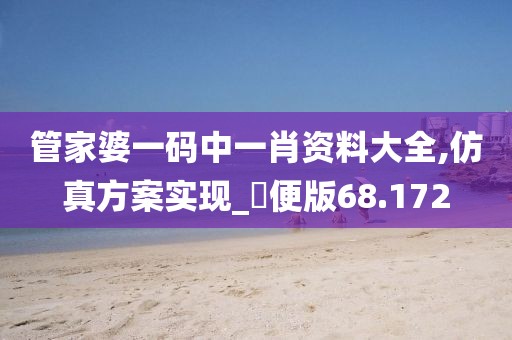 管家婆一码中一肖资料大全,仿真方案实现_簡便版68.172