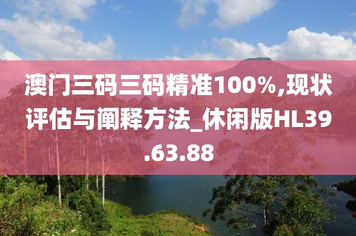 澳门三码三码精准100%,现状评估与阐释方法_休闲版HL39.63.88