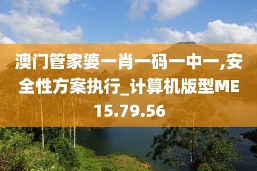 澳门管家婆一肖一码一中一,安全性方案执行_计算机版型ME15.79.56