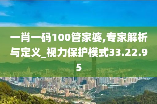 一肖一码100管家婆,专家解析与定义_视力保护模式33.22.95