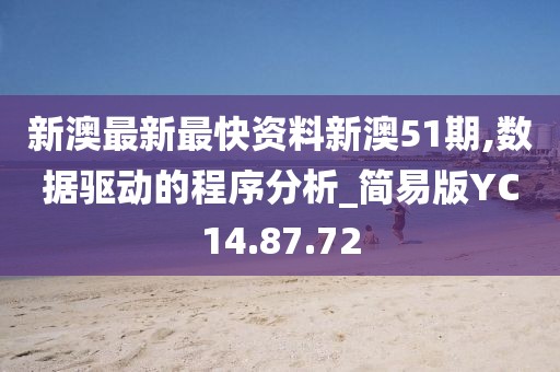 新澳最新最快资料新澳51期,数据驱动的程序分析_简易版YC14.87.72