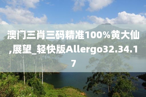 澳门三肖三码精准100%黄大仙,展望_轻快版Allergo32.34.17