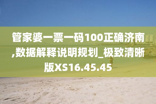 管家婆一票一码100正确济南,数据解释说明规划_极致清晰版XS16.45.45