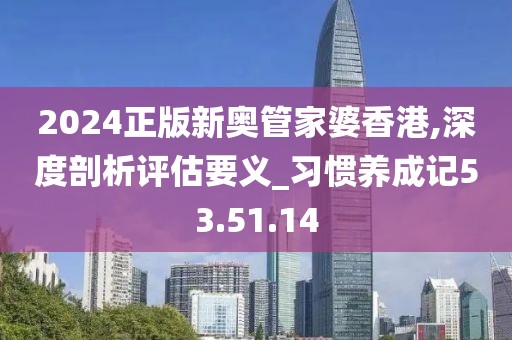 2024正版新奥管家婆香港,深度剖析评估要义_习惯养成记53.51.14