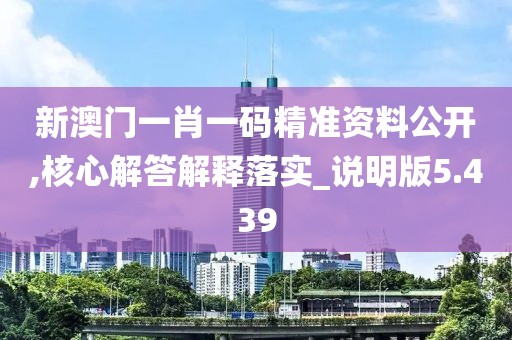 新澳门一肖一码精准资料公开,核心解答解释落实_说明版5.439