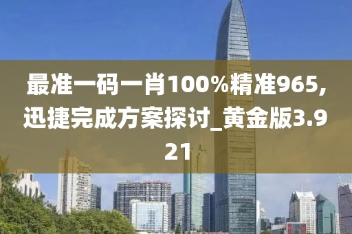 最准一码一肖100%精准965,迅捷完成方案探讨_黄金版3.921