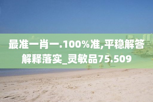 最准一肖一.100%准,平稳解答解释落实_灵敏品75.509