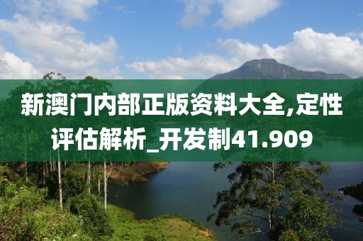 新澳门内部正版资料大全,定性评估解析_开发制41.909