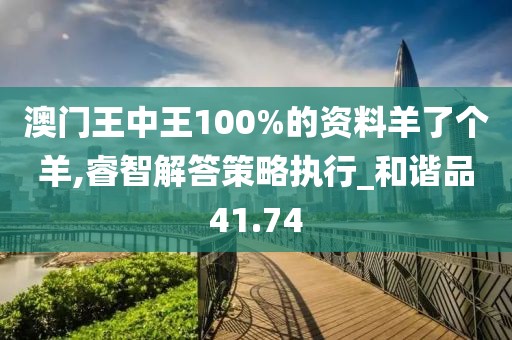 澳门王中王100%的资料羊了个羊,睿智解答策略执行_和谐品41.74
