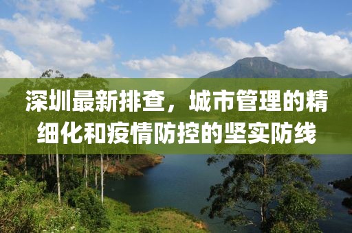 深圳最新排查，城市管理的精细化和疫情防控的坚实防线