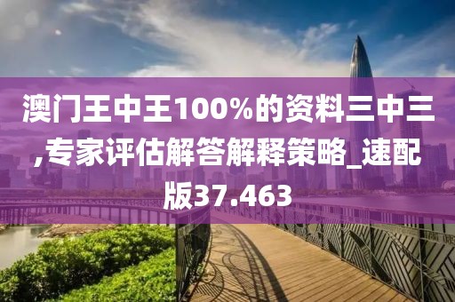 澳门王中王100%的资料三中三,专家评估解答解释策略_速配版37.463