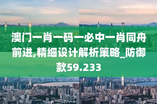 澳门一肖一码一必中一肖同舟前进,精细设计解析策略_防御款59.233