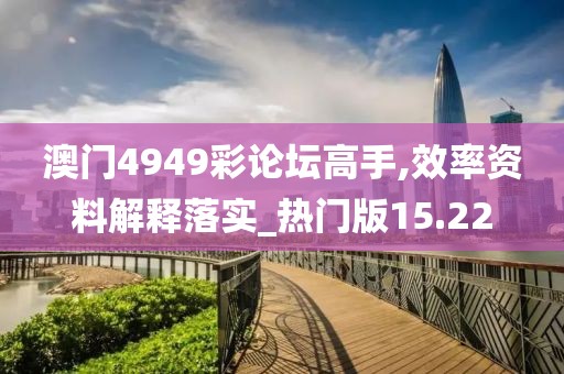澳门4949彩论坛高手,效率资料解释落实_热门版15.22