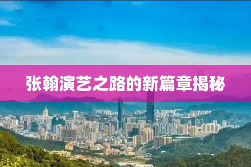 张翰演艺之路的新篇章揭秘