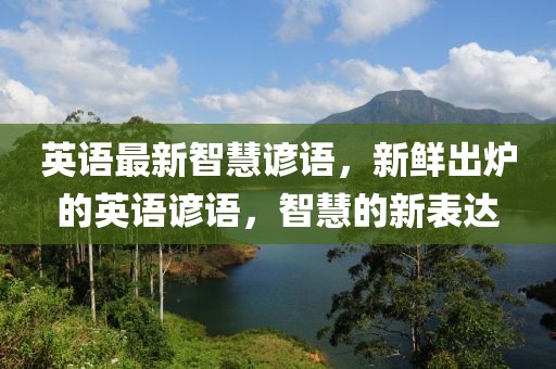 英语最新智慧谚语，新鲜出炉的英语谚语，智慧的新表达
