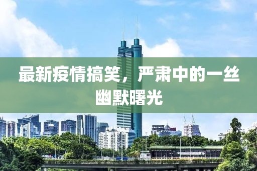 最新疫情搞笑，严肃中的一丝幽默曙光