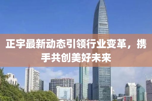 正宇最新动态引领行业变革，携手共创美好未来