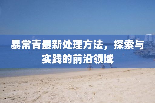 暴常青最新处理方法，探索与实践的前沿领域
