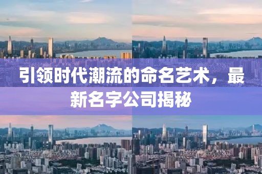 引领时代潮流的命名艺术，最新名字公司揭秘