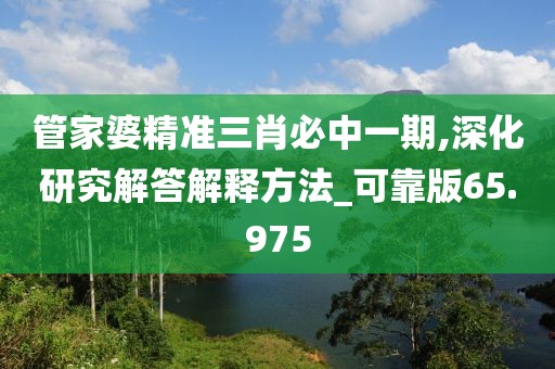 管家婆精准三肖必中一期,深化研究解答解释方法_可靠版65.975
