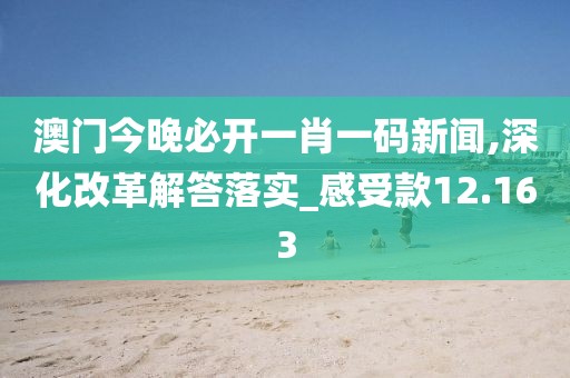 澳门今晚必开一肖一码新闻,深化改革解答落实_感受款12.163