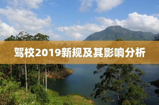 驾校2019新规及其影响分析