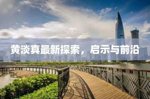 黄淡真最新探索，启示与前沿