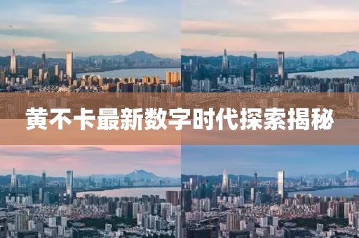 黄不卡最新数字时代探索揭秘
