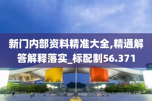 新门内部资料精准大全,精通解答解释落实_标配制56.371