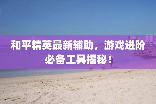 和平精英最新辅助，游戏进阶必备工具揭秘！