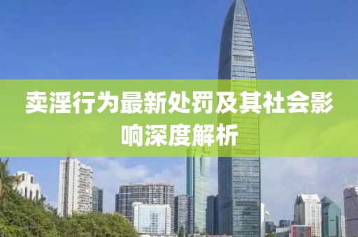 卖淫行为最新处罚及其社会影响深度解析