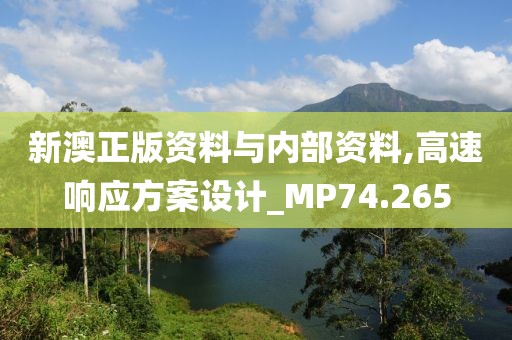 新澳正版资料与内部资料,高速响应方案设计_MP74.265