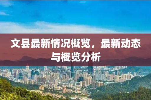 文县最新情况概览，最新动态与概览分析
