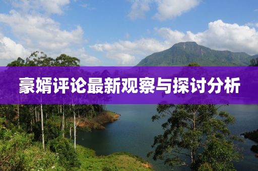 豪婿评论最新观察与探讨分析