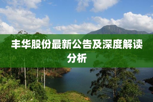 丰华股份最新公告及深度解读分析