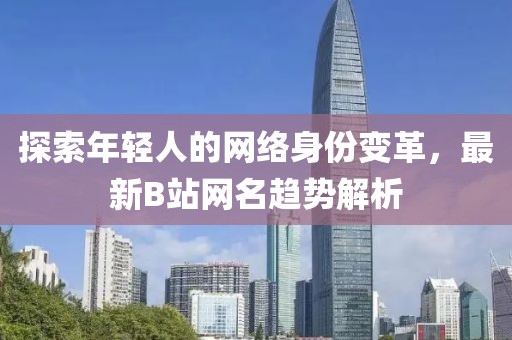 探索年轻人的网络身份变革，最新B站网名趋势解析