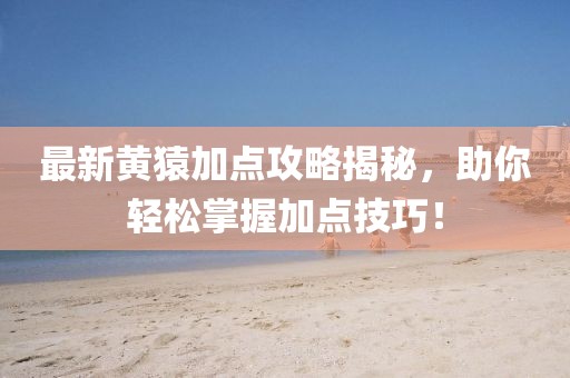 最新黄猿加点攻略揭秘，助你轻松掌握加点技巧！