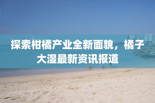 探索柑橘产业全新面貌，橘子大湿最新资讯报道