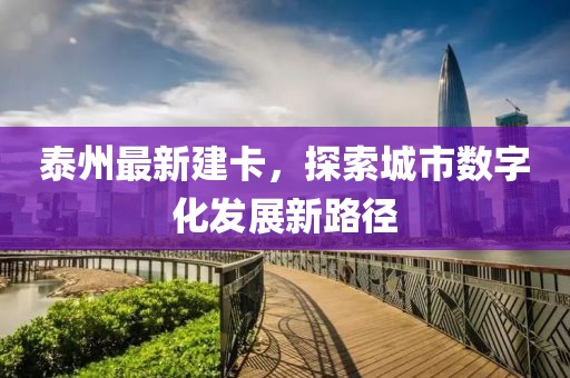 泰州最新建卡，探索城市数字化发展新路径