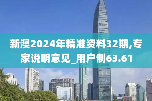 新澳2024年精准资料32期,专家说明意见_用户制63.61