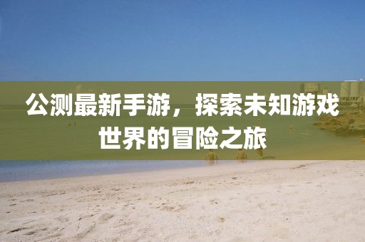 公测最新手游，探索未知游戏世界的冒险之旅