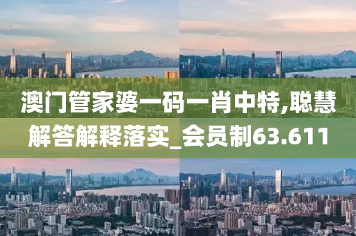 澳门管家婆一码一肖中特,聪慧解答解释落实_会员制63.611
