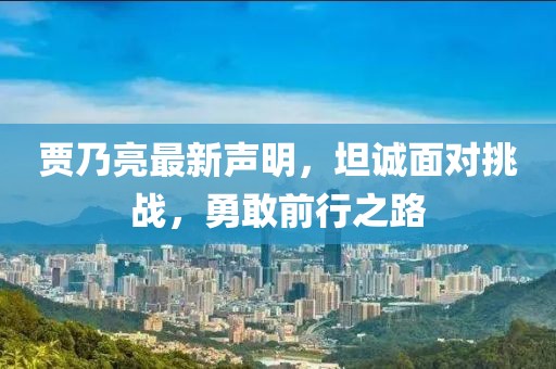 贾乃亮最新声明，坦诚面对挑战，勇敢前行之路