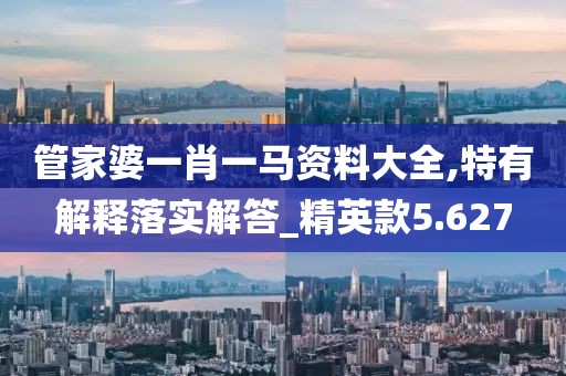 管家婆一肖一马资料大全,特有解释落实解答_精英款5.627