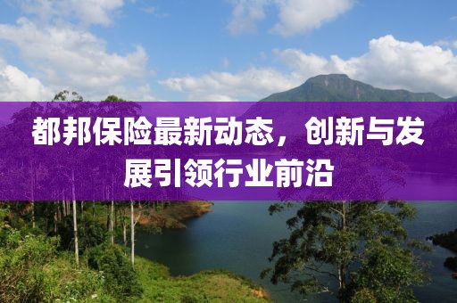 都邦保险最新动态，创新与发展引领行业前沿