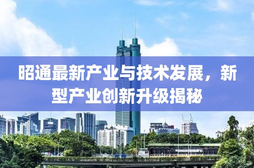昭通最新产业与技术发展，新型产业创新升级揭秘