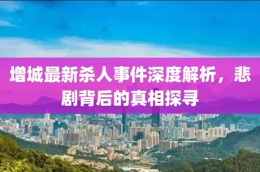 增城最新杀人事件深度解析，悲剧背后的真相探寻