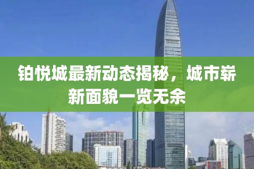 铂悦城最新动态揭秘，城市崭新面貌一览无余