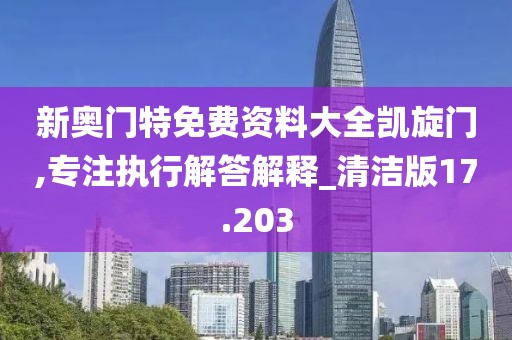 新奥门特免费资料大全凯旋门,专注执行解答解释_清洁版17.203