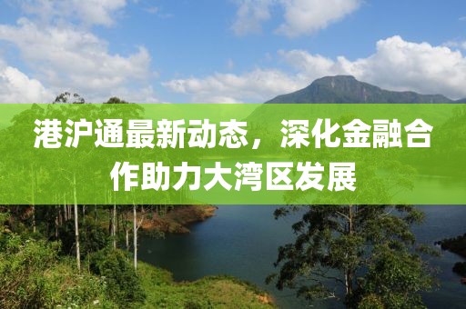 港沪通最新动态，深化金融合作助力大湾区发展